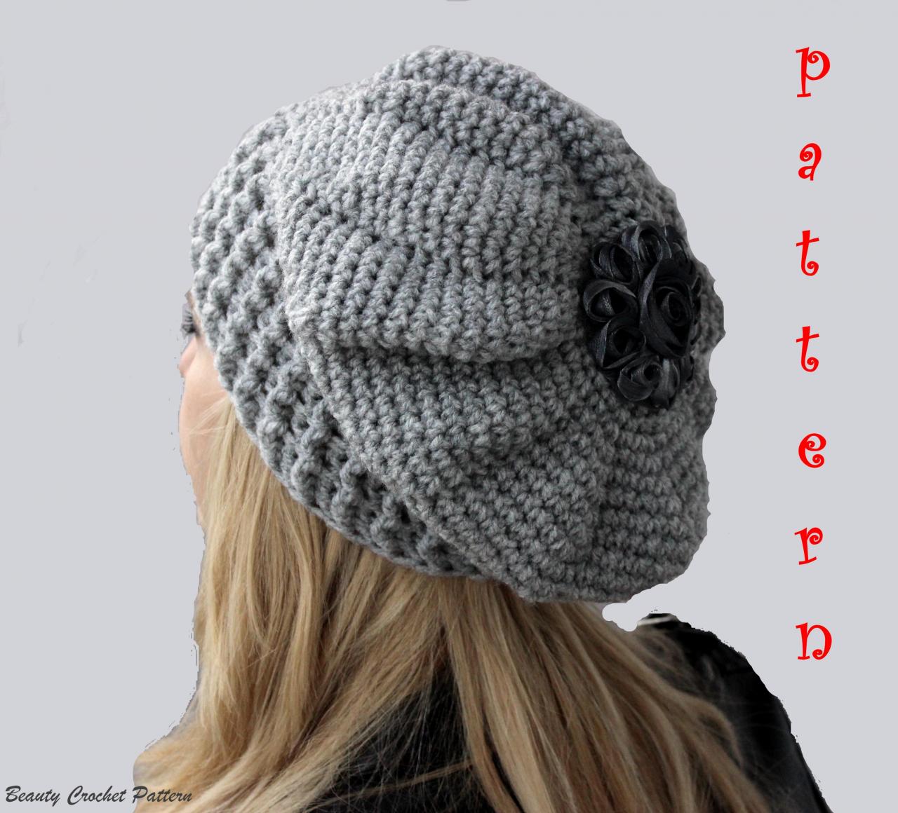 Crochet Slouchy Hat Pattern, Crochet Oversized French ...